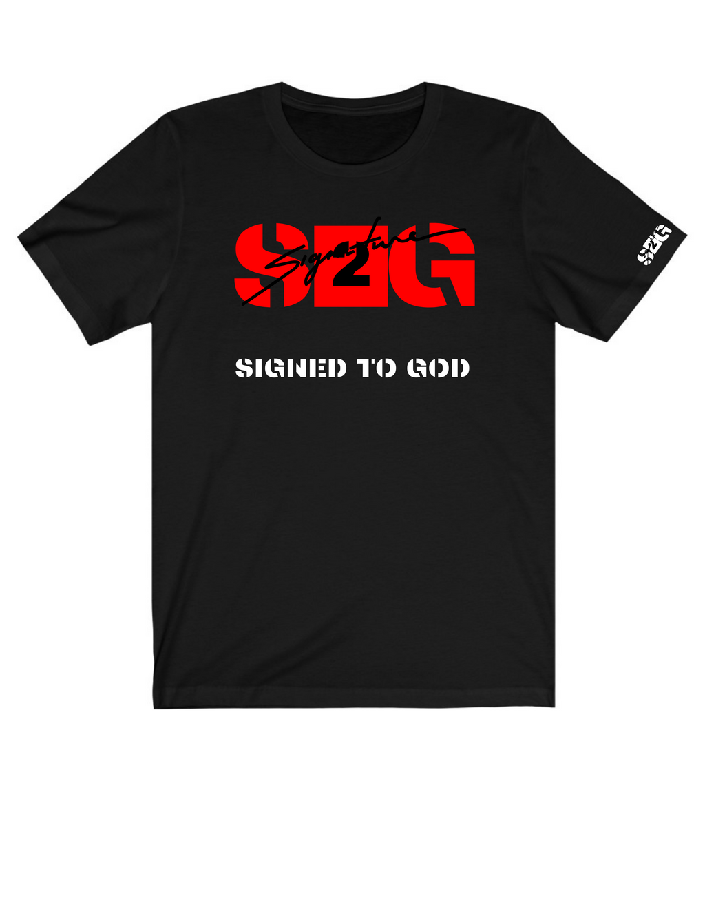 WHITE & RED ON BLACK S2G TEE