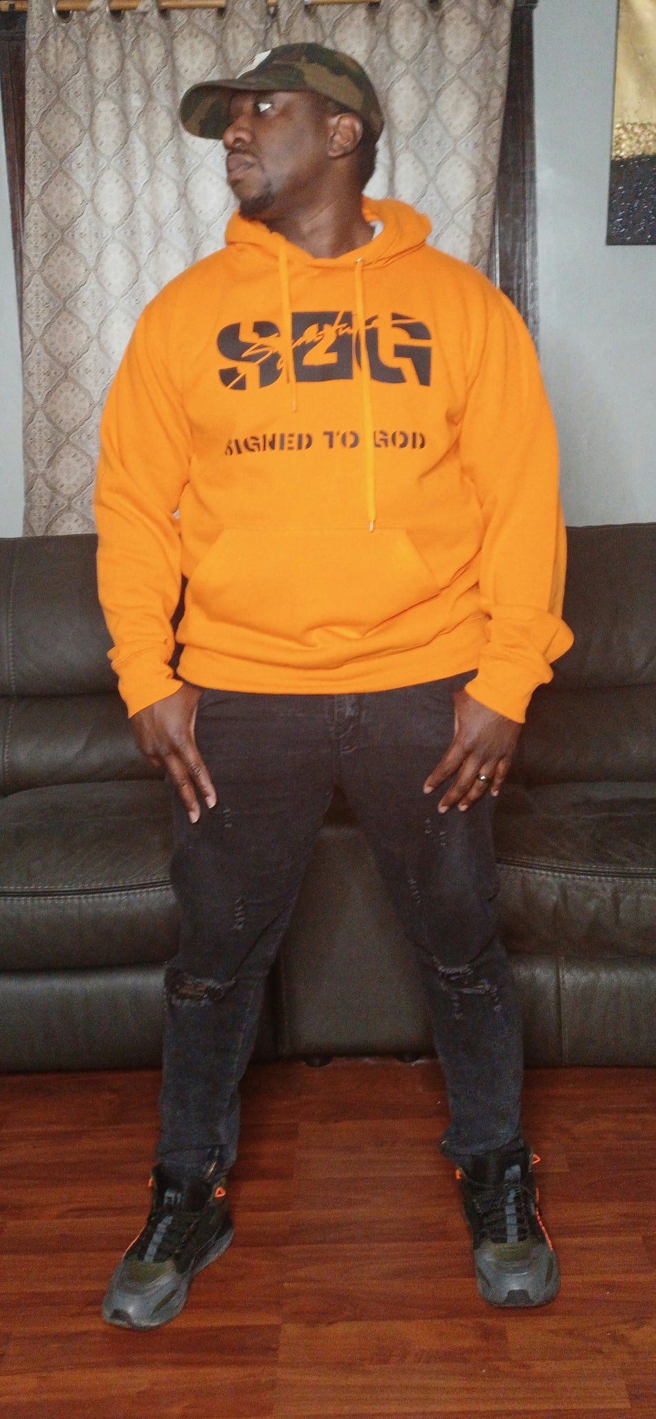 BLACK ON ORANGE S2G HOODIE